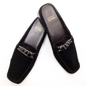 {Stuart Weitzman} Suede Leather Mules